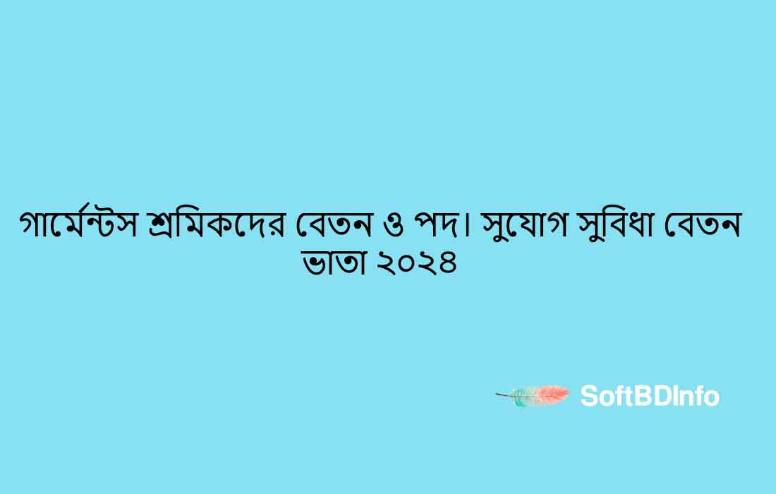 গার্মেন্টস শ্রমিকদের বেতন ও পদ। সুযোগ সুবিধা বেতন ভাতা